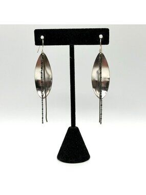 925 Sterling Silver Silpada Dangle Earrings With Bead & Chain Accents